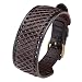 Zysta Genuine Leather 30mm Wrist Wide Bangle Braided Cuff Bracelet 7.5"-9.5" Adjustable Punk Rocker Biker Wristband Black, Brown