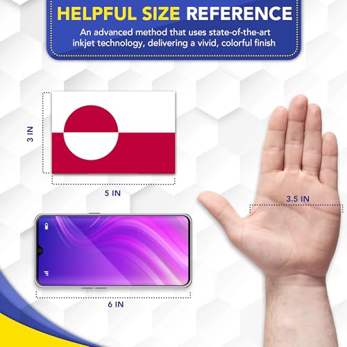 Image of Magnet Me Up Greenland Flag Car Magnet - 3x5 Inch, Magnetic Decal for Vehicles, Trucks, and Mailboxes - Weatherproof & UV Resistant National Flag of Greenland, Kalaallit Nunaat, Made in USA