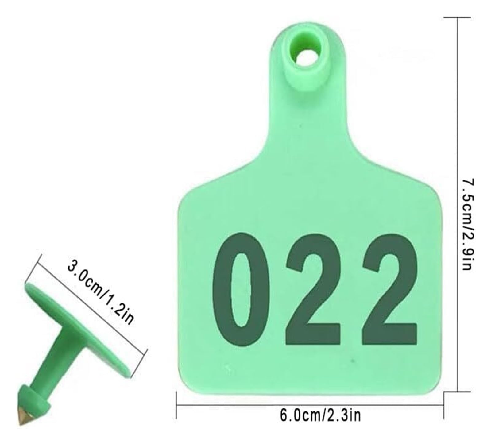 Plastikowy kolczyk do uszu bydlęcego inwentarza | Wielokolorowe kolczyki z numerami 001-1000 dla bydła(Green,101-200)