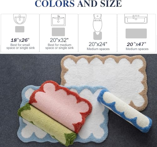 Urtlmaji Scalloped Bath Mats Pink Bathroom Rugs Non Slip Washable Cute Bath Mats Microfiber Absorbent Soft Aesthetic Preppy Small Bath Rugs for Bedroom Tub Sink 32"x20" - Cosy Home Interiors Urtlmaji Scalloped Bath Mats Pink Bathroom Rugs Non Slip Washable Cute Bath Mats Microfiber Absorbent Soft Aesthetic Preppy Small Bath Rugs for Bedroom Tub Sink 32"x20" - Image 4