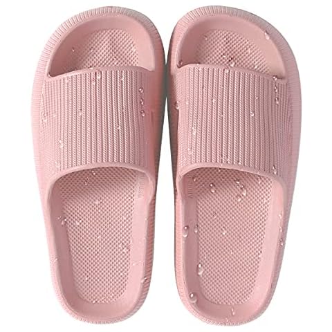HSHAPAY House Slippers for Man And Women Beach Slides Non-Slip Lightweight Open-toe Shower Shoes Quick Drying Extra Thick Sandals Cover