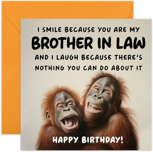 Funny Birthday Card for Brother in Law - Nothing You Can Do About It Chimp Birthday Card for Him - Hilarious Birthday Card from Family - Gift for Him - Blank Inside