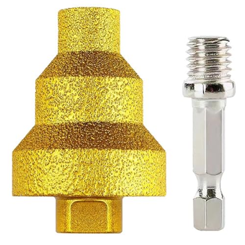 Broca escalonada de 20-35-50 mm, fresadora de flauta recta para carpintería de metal y mármol con mango hexagonal, dorado, material de esmeril