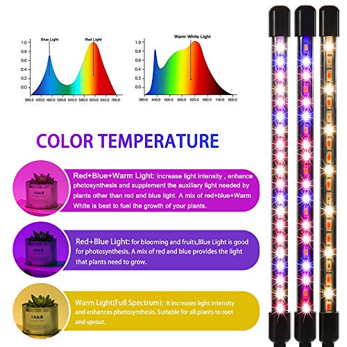 Leoter Grow Light For Indoor Plants - Upgraded Version 80 Led Lamps With Full Spectrum & Red Blue Spectrum, 3/9/12H Timer, 10 Dimmable Level, Adjustable Gooseneck,3 Switch Modes #TOP6