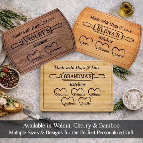 Tabla de cortar rectangular de madera personalizada para mamá o abuela miniatura 4