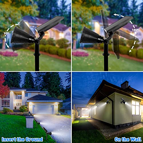Sunklly Solar Spotlights Outdoor, 7 LEDs 2-in-1 Waterproof Adjustable Solar Powered Landscape Spotlights, 2 Lighting Modes Auto On/Off Solar Garden Lights for Lawn Tree Patio Yard Walkway (4 Pack) - Image 6