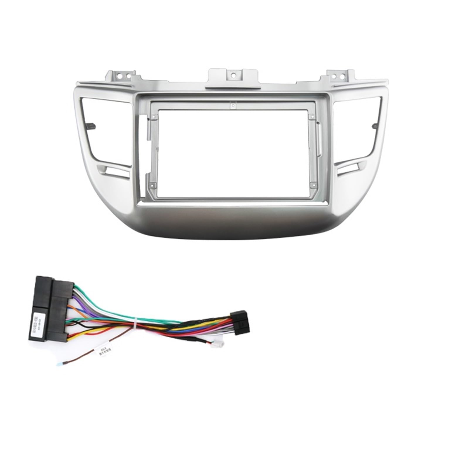 JKELPV Car Radio Frame Kit Fit For HYUNDAI TUCSON 2015-2017 9'' Car Radio Player Panel Frame Dashboard Cover Radio adapter(RHD Frame B Cable A)