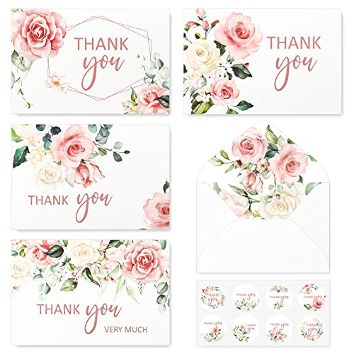 Cartes de remerciement floral AnyDesign x32 avec enveloppes