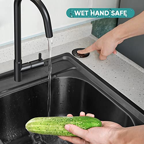 Romech Garbage Disposal Air Switch Kit, Sink Top Air Push Button For Waste Disposer, Safe For Wet Hands Food And Waste Disposals Up To 2Hp (Black) #TOP4
