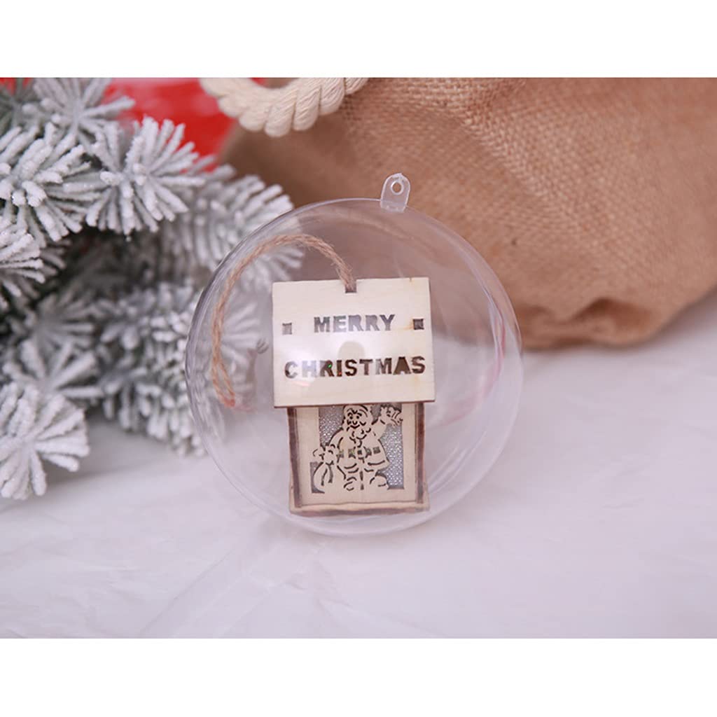 2021 Christmas Ornament Transparente Kugel Kreative Acrylkugel Hohl Kunststoff Kugel Hängende Kugel Hängen (20 Stück) (Color : A, Size : 10cm)