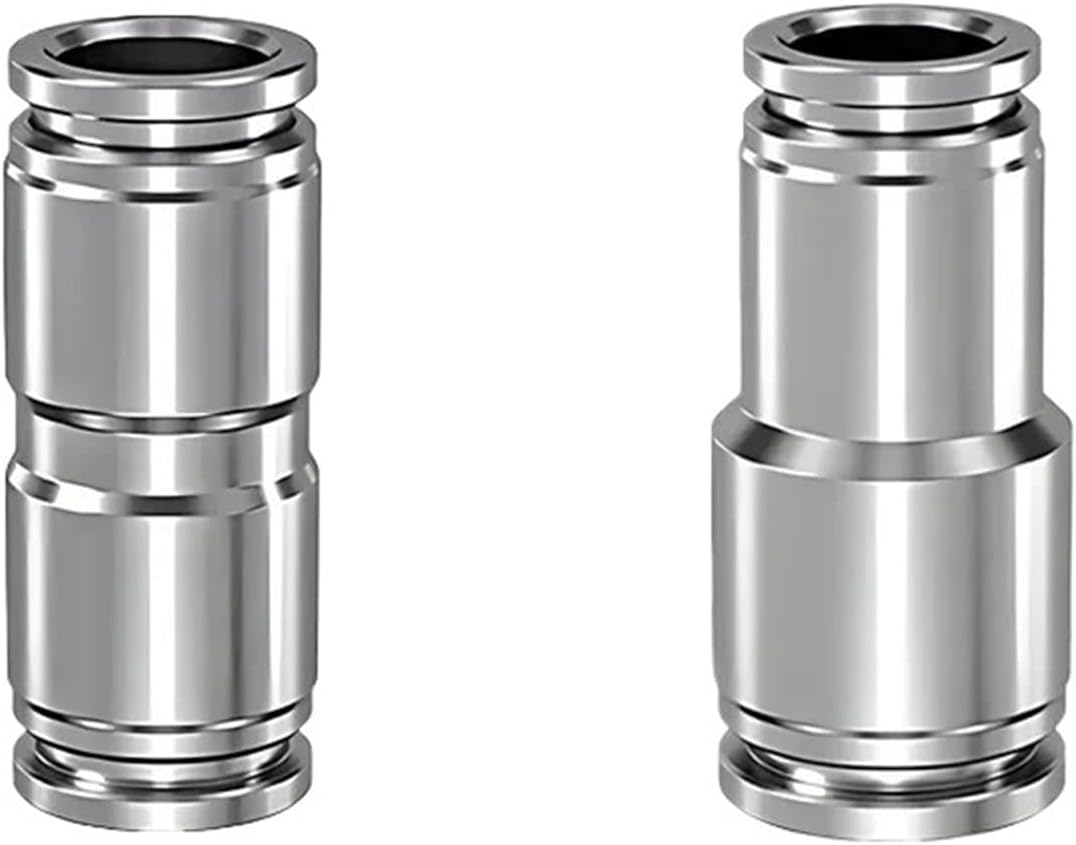 10PCS 304 Stainless Steel PU PG Pneumatic Quick Connector for Air Pipe Connection (4mm-16mm), Straight Reducing Element(PU-10)