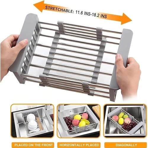 Cesto Escurridor Extensible para Fregadero de Cocina miniatura 3
