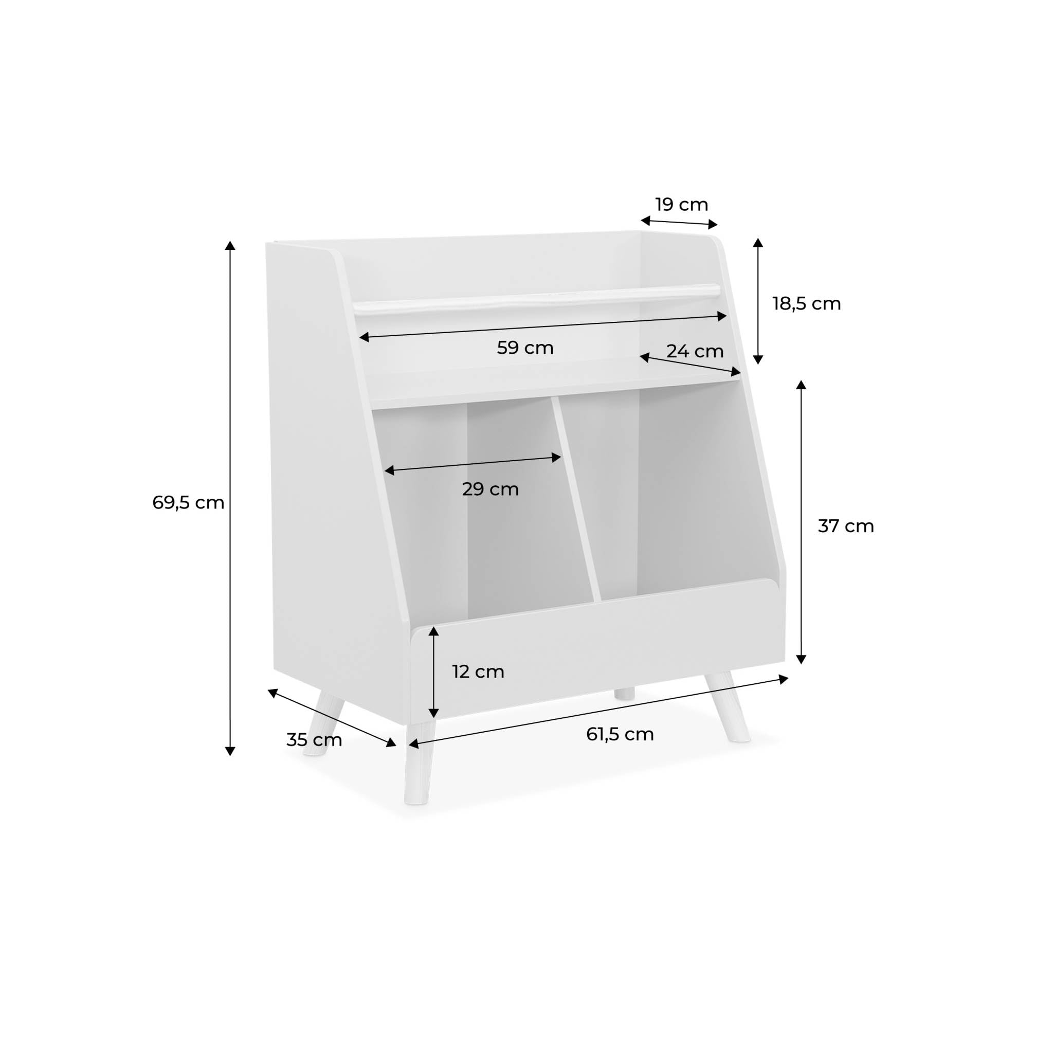 Sweeek Tobias Mueble para niños 2 compartimentos 61.5x35x69.5 cm Blanco