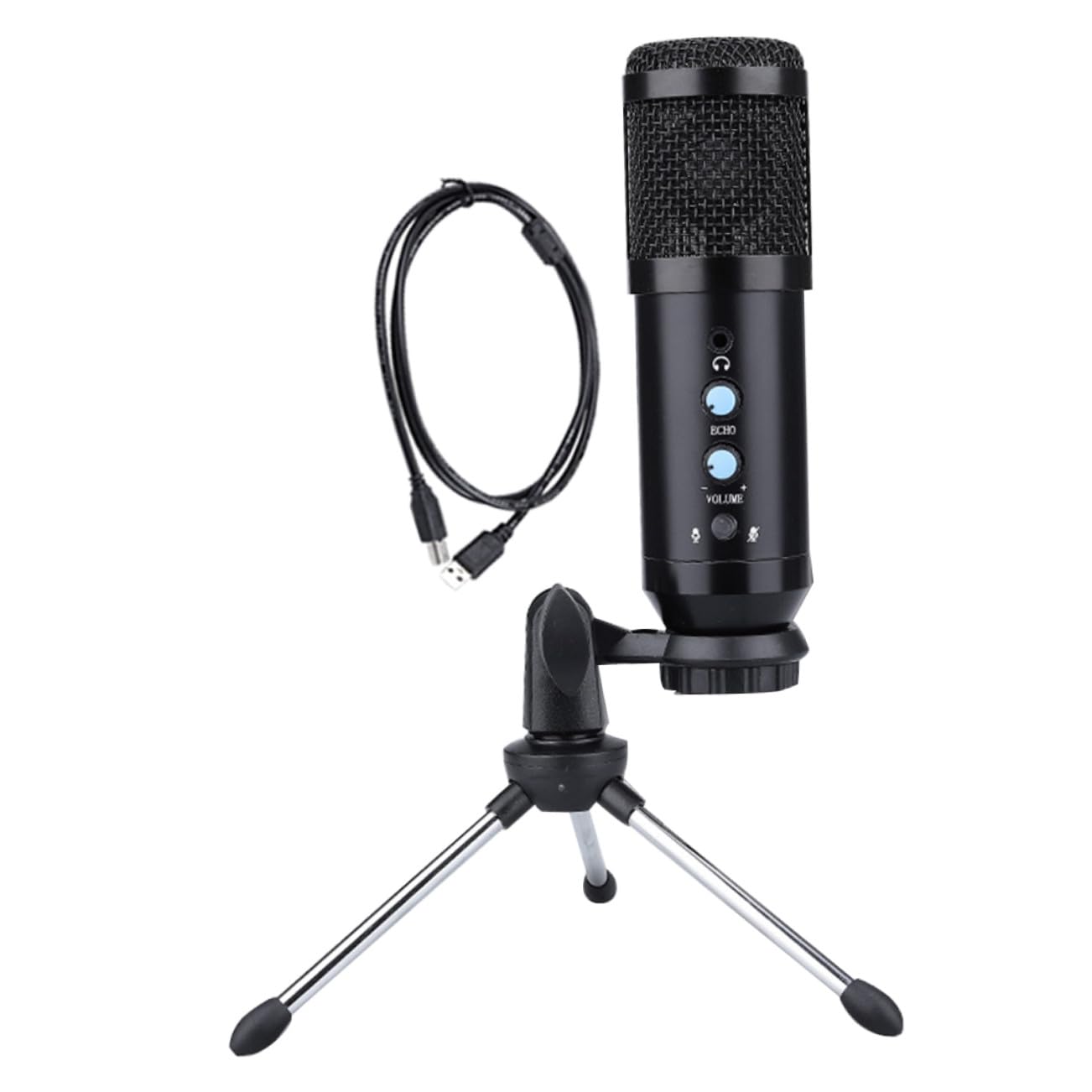 DOITOOL 1 Satz Professionelles USB Kondensator Mikrofon mit Stativ Dsp Chip für Übertragungen Kompatibel mit Pc Tablet Smartphone Geräuschunterdrückend für Sprachwiedergabe