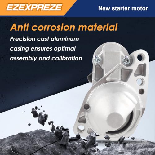 Image of Ezexpreze 19141 Starter for Chrysler 200 2011-2014 2.4L, Dodge Avenger 2011-2014 L4 2.4L, 12V 1.2KW 8 Teeth Clockwise, Replace# 56029584AA