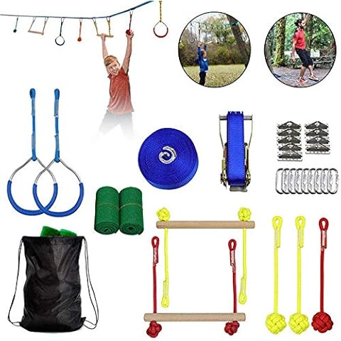 LXYYSG Ninja Warrior Slackline Obstacle Course Kit Cover