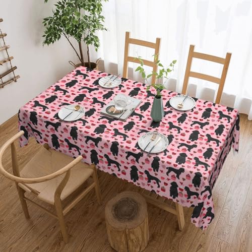 Nappe rectangulaire imprimé caniche rouge antitache pour simplifier vos dîners - 2