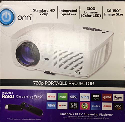 ONN 720p Portable Projector w/Roku Streaming Stick (Renewed) - //coolthings.us