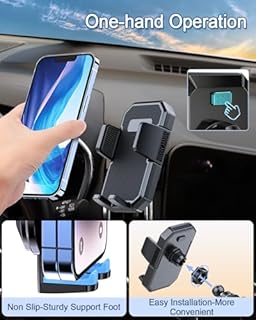 PZK Car Phone Mount for Toyota RAV4 2013-2015 2016 2017 2018 Accessories Custom Air Vent Phone Holder Auto Lock Phone Holder Hands Free 360° Rotation Cell Phone Automobile Cradles
