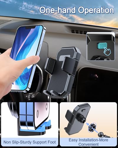 Image of PZK Car Phone Mount for Honda CRV CR-V 2017 2018 2019-2020 2021 2022 Accessories 5th Gen CRV Custom Air Vent Phone Holder Auto Lock Hands Free 360 Rotation Cell Phone Automobile Cradles