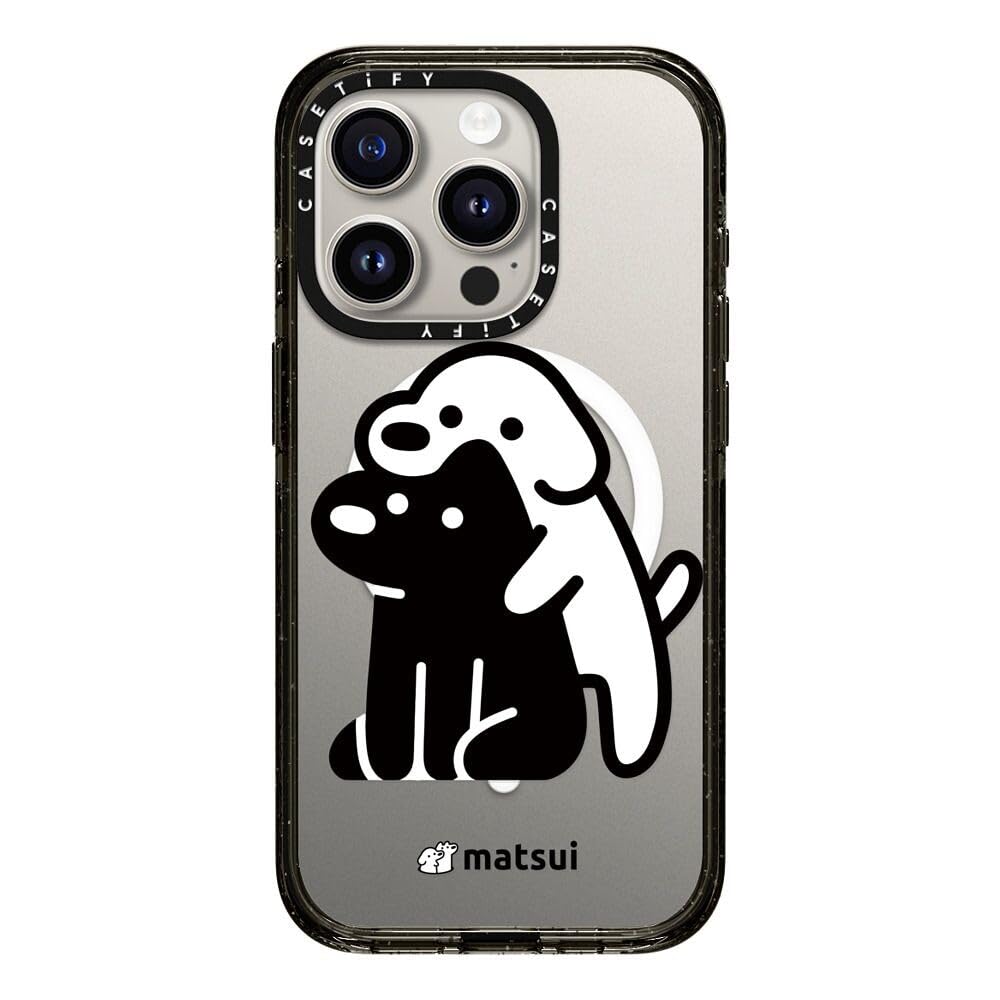 CASETiFY インパクト iPhone 15 Pro ケース [MIL規格準拠 (4x MIL-STD-810G) / 2.5mからの落下試験をクリア / MagSafe に対応] - Alright Hold On ! - クリア ブラック