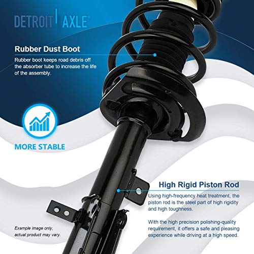Image of Detroit Axle - 2.4L Front End Kit for 2007-2009 Chrysler Sebring 2008-2014 Dodge Avenger, 14pc Struts Coil Spring Lower Control Arms Outer Inner Tie Rods Lower Ball Joints Sway Bars Boots Replacement