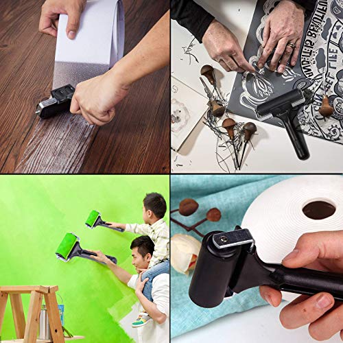 Brayer 2 Stuks Verfroller Rubber Rubberen Brayer Verfroller Set Printmaking Wallpapers Roller Kwast Drukrol Rubberen Verfroller voor Prentkunst Behang Stempelen Lijm Applicatie Rubber Roller - Afbeelding 8