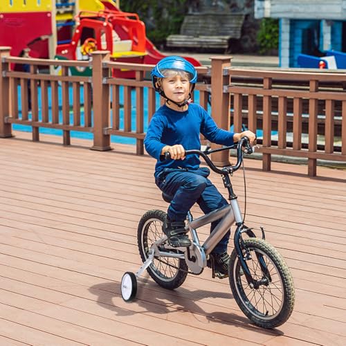 Ruedas de entrenamiento auxiliares para bicicleta Kisangel, estabilizadores traseros ajustables para bicicletas de 16 a 24 pulgadas, color plateado, par miniatura 4