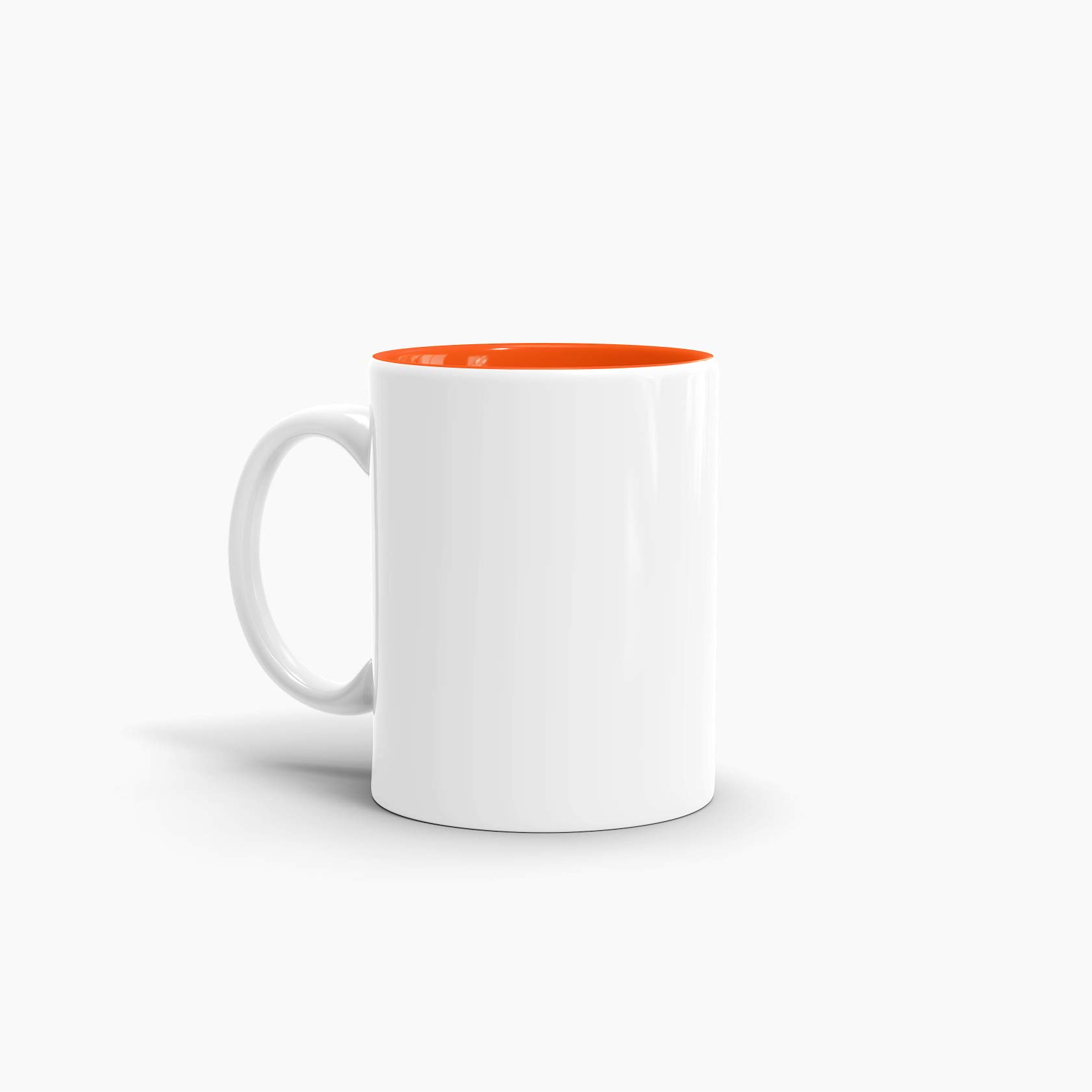Bastel-Tassen ohne Druck zum Bemalen aus Hochwertiger Keramik Einzeln oder im Set/Mug/Cup/Becher/Pott - Innen Orange 24er Set