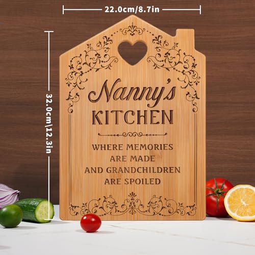 Planche à découper de cuisine unique pour nounou : cadeau bois durable