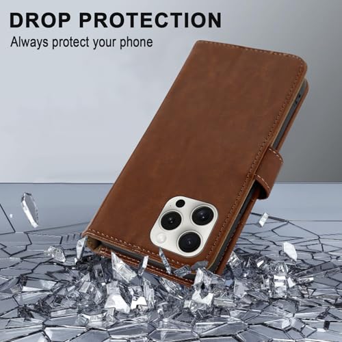 Coque iPhone 15 Pro portefeuille cuir antichoc flip case avec support