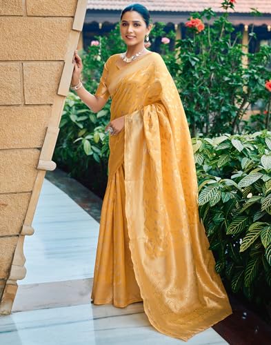 Image of SIRIL Women's Jacquard Kanjivaram Soft Silk Saree Pure Silk With Unstitched Blouse Piece