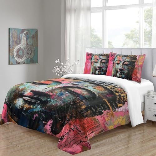 Housse de couette Bouddha 3D en literie microfibre premium 200x200 - 5