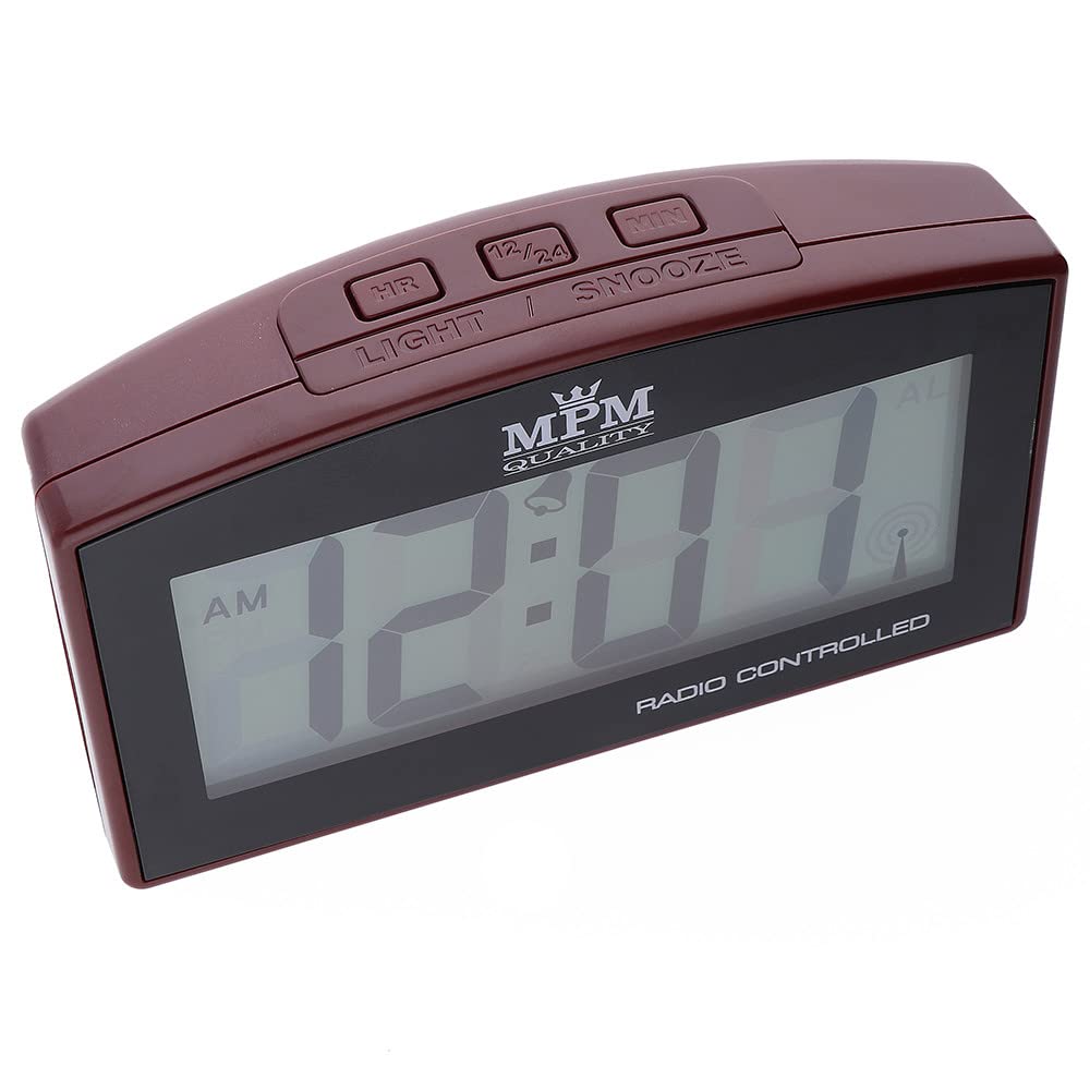 MPM Sveglia in stile retrò blu senza ticchettio, classica sveglia forte per dormire profondo, sveglia analogica con elementi metallici, luce LED