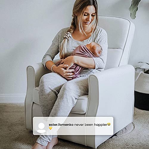 Image of Delta Children Clair Slim Nursery Glider Swivel Rocker Chair, Navy