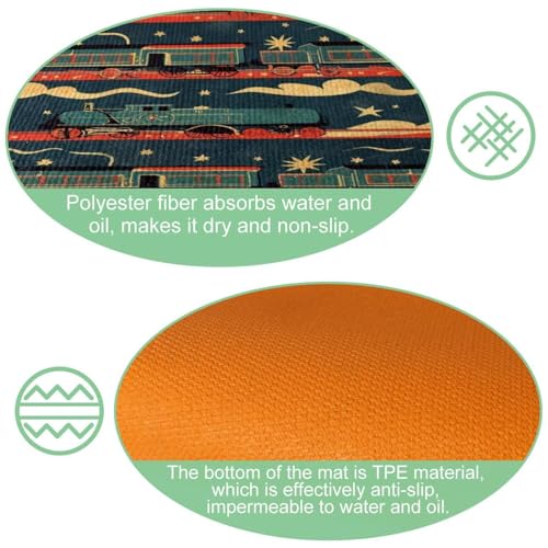 Tapete de cocina lavable VAPOKF para evitar resbalones y proteger el suelo, juego de 2 piezas 5