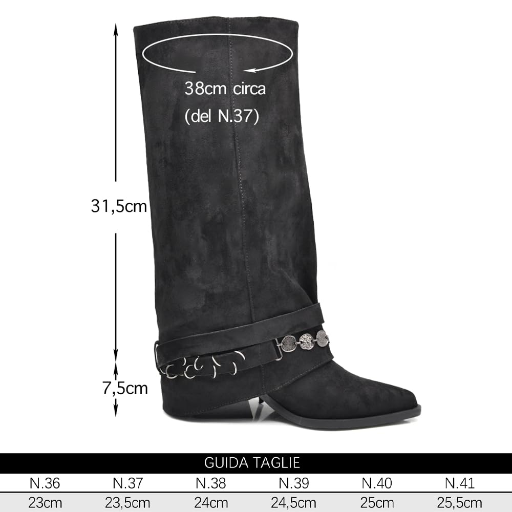IF Texani Cowboy Western Scarpe da Donna Stivali Stivaletti Frange Camperos Etnici ML60