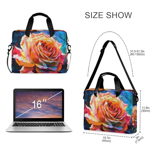 Maletín para portátil con diseño Rainbow Rose, 13-15.6 pulg miniatura 4