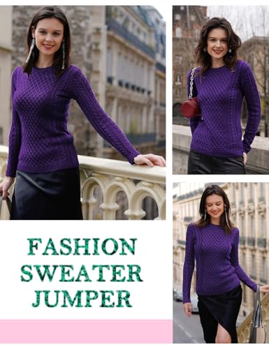 Image of v28 Women Crew Neck Knit Stretchable Elasticity Long Sleeve Sweater Jumper Pullover