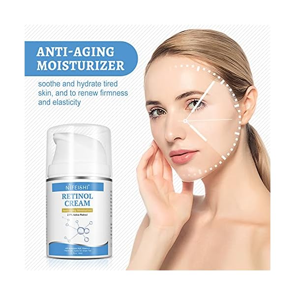 Retinol Cream Anti Aging Face Moisturizer, Advanced Wrinkle Cream for Face-Day and Night Moisturizing Cream for Women, Anti Wrinkle Cream with 2.5% Retinol and Hyaluronic Acid, 1.7oz