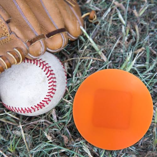 Image of Pangda 4 Pcs Baseball Base Plugs for Baseball Field Rubber Ground Receptacle Plugs for Softball Anchor (Orange)