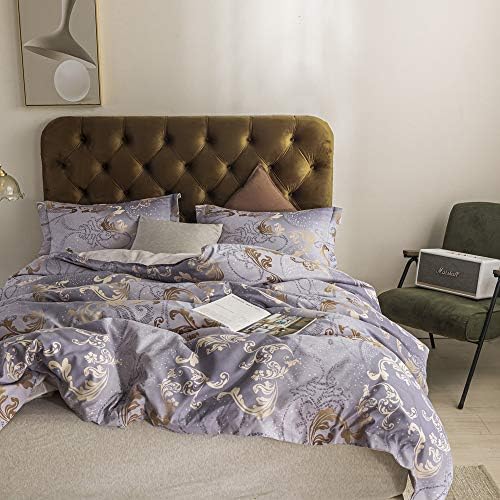 Simple&Opulence 100% Polyester Duvet Cover Set King with Zipper Closure,Lightweight Reversible Floral Microfiber Bedding with 1 Comforter Cover and 2 Pillowshams