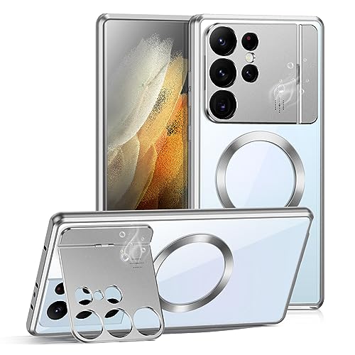 Coque Samsung S21 Ultra en métal antichoc argent premium avec aromathérapie