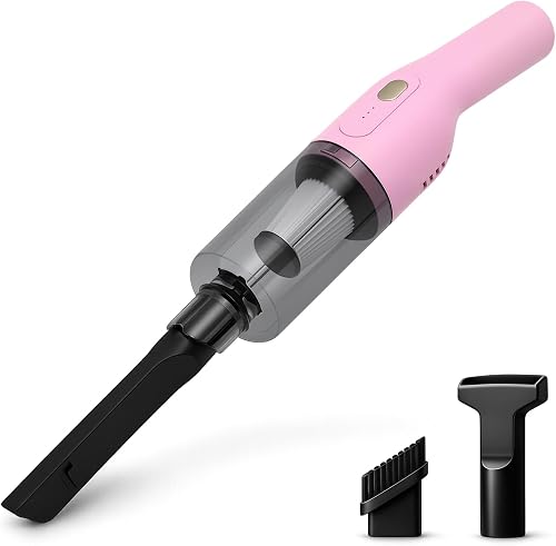 Cordless Handheld Vacuum 13000Pa Pink - Hand Vacuum for Car, Pet Hair & Sofa with Crevice Tool and Washable Filter Cordless Handheld Vacuum 13000Pa Pink - Hand Vacuum for Car, Pet Hair & Sofa with Crevice Tool and Washable Filter