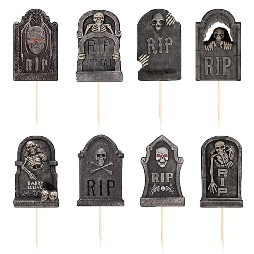 Tudacvte 48-01 Halloween Cupcake Toppers Cake Decorations Tombstones Graveyard Cupcake Toppers thumb #2
