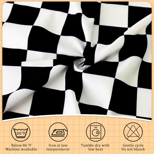 Image of 9FT Black and White Checkered Table Skirt Teacher Desk Skirt for Classroom Rectangle Back to School Tablecloth for Race Car Birthday Party Decorations Kindergarten Office Dorm Bookcase Cabinet