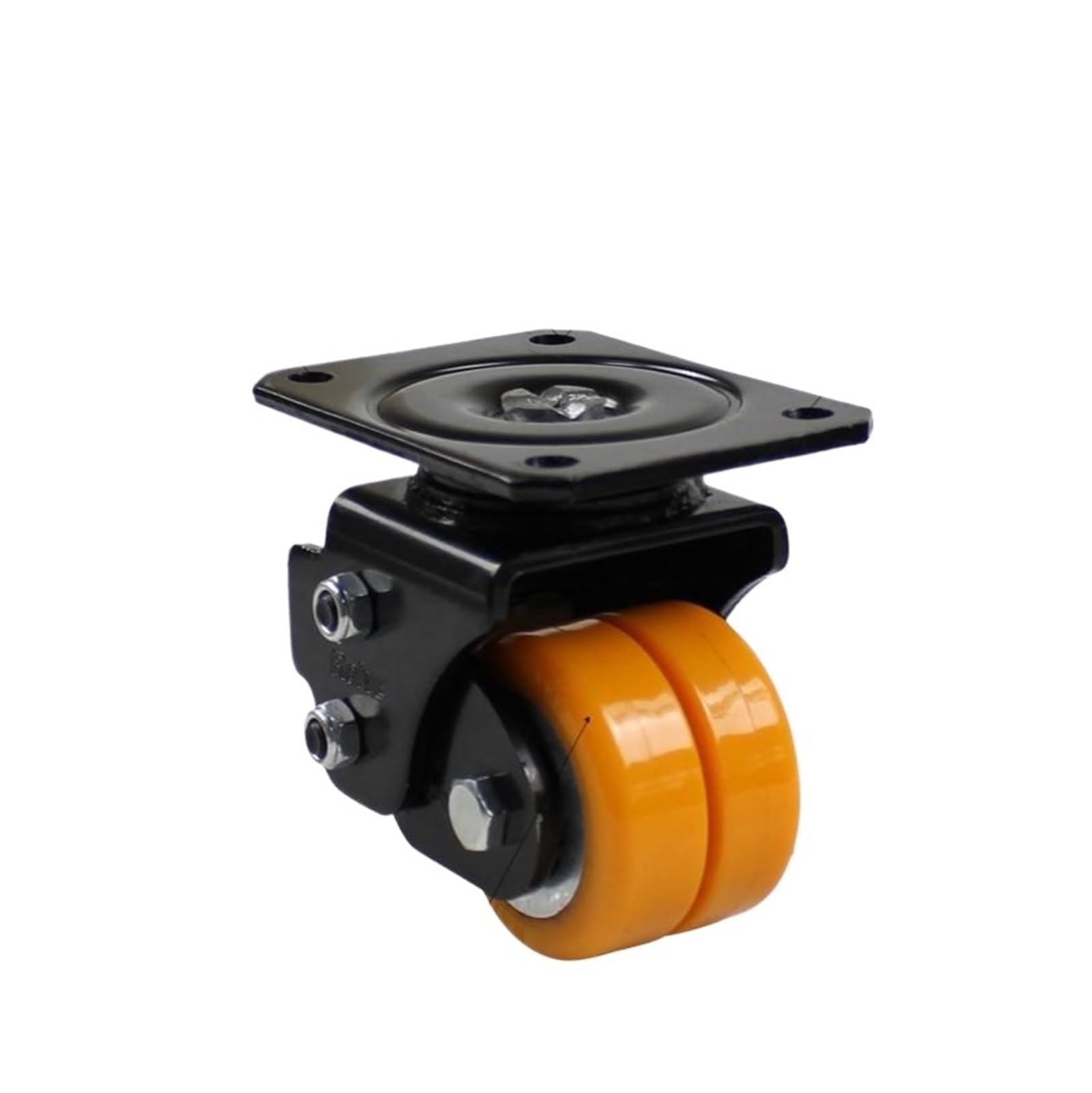 MXXDMOPD 1 Piece 2.5-inch Silent Caster Spring Shock-Absorbing AGV Swivel Wheel Robot Heavy-Duty Polyurethane(Orange)