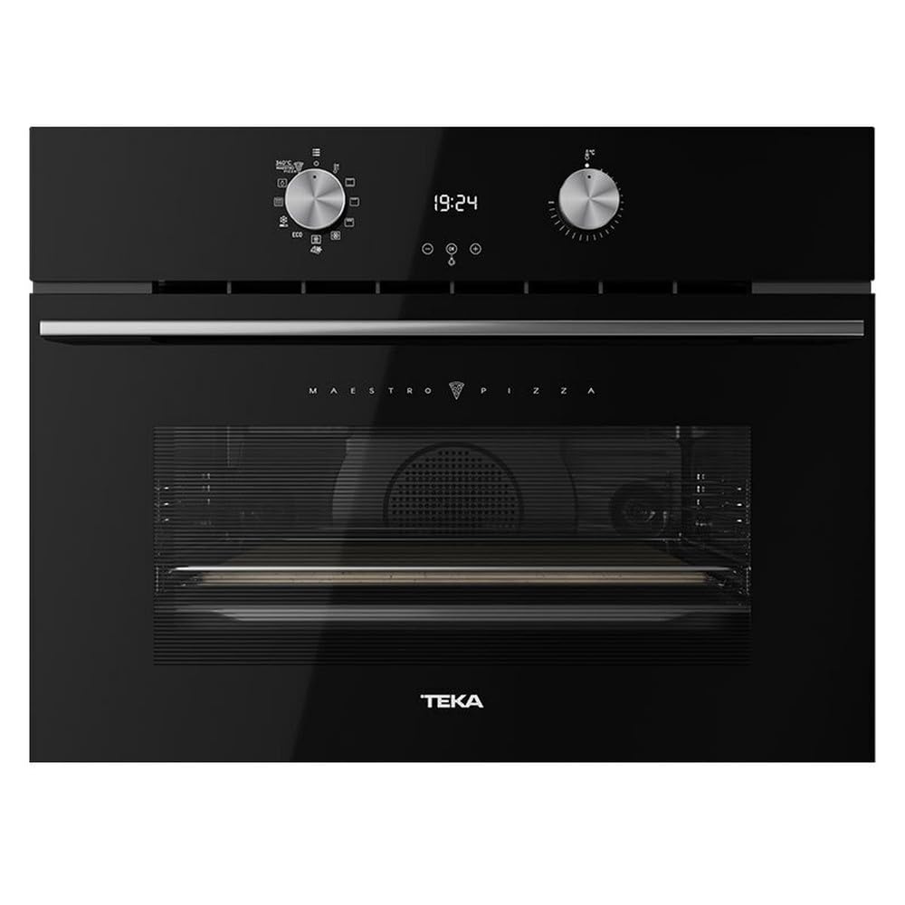 TEKA Horno Pirolítico Compacto Multifunción 45x60cm, Función Pizza 340ºC, Piedra Cerámica, DualClean, 8 Funciones, HLC 8510 P