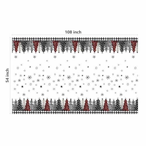 Horaldaily 3 Pack Christmas Disposable Tablecloth, Snow Trees Plastic Rectangular Table Cover for Birthday Anniversary Party Decoration 54×108 Inch – Image 7