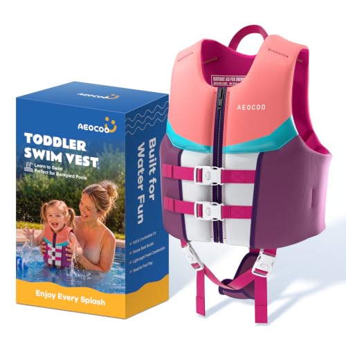 AEOCOO Toddler Swim Vest for 30-50 Pounds, Kids Pool Floaties Vest 3-5 Year Old, Puddle Swim Jumper Buoyancy Jacket, Boys, Girls, Niños, Sweet Bubble - image 1